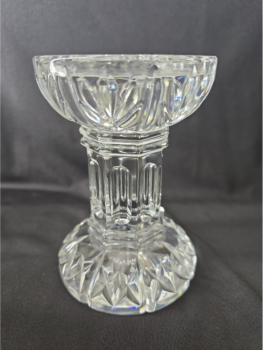 Waterford Crystal Bethany Pillar Candle Holder 5 1/2" EXCELLENT CONDITION
